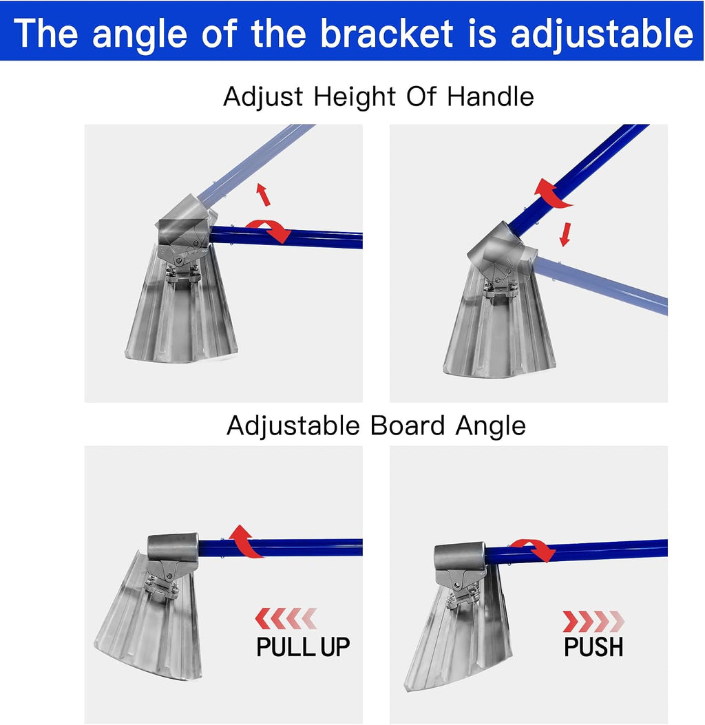 Bull Float Aluminum Magnesium Alloy Concrete Float 48"x8" Round End Board Kit trowel Tool Cement Tools Float Bracket