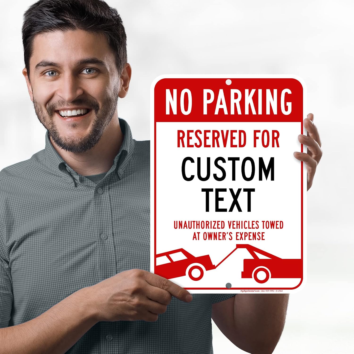Custom No Parking Sign, Custom Reserved Parking Signs for Business, 10x14 Inches, Rust Free .040 Aluminum, Fade