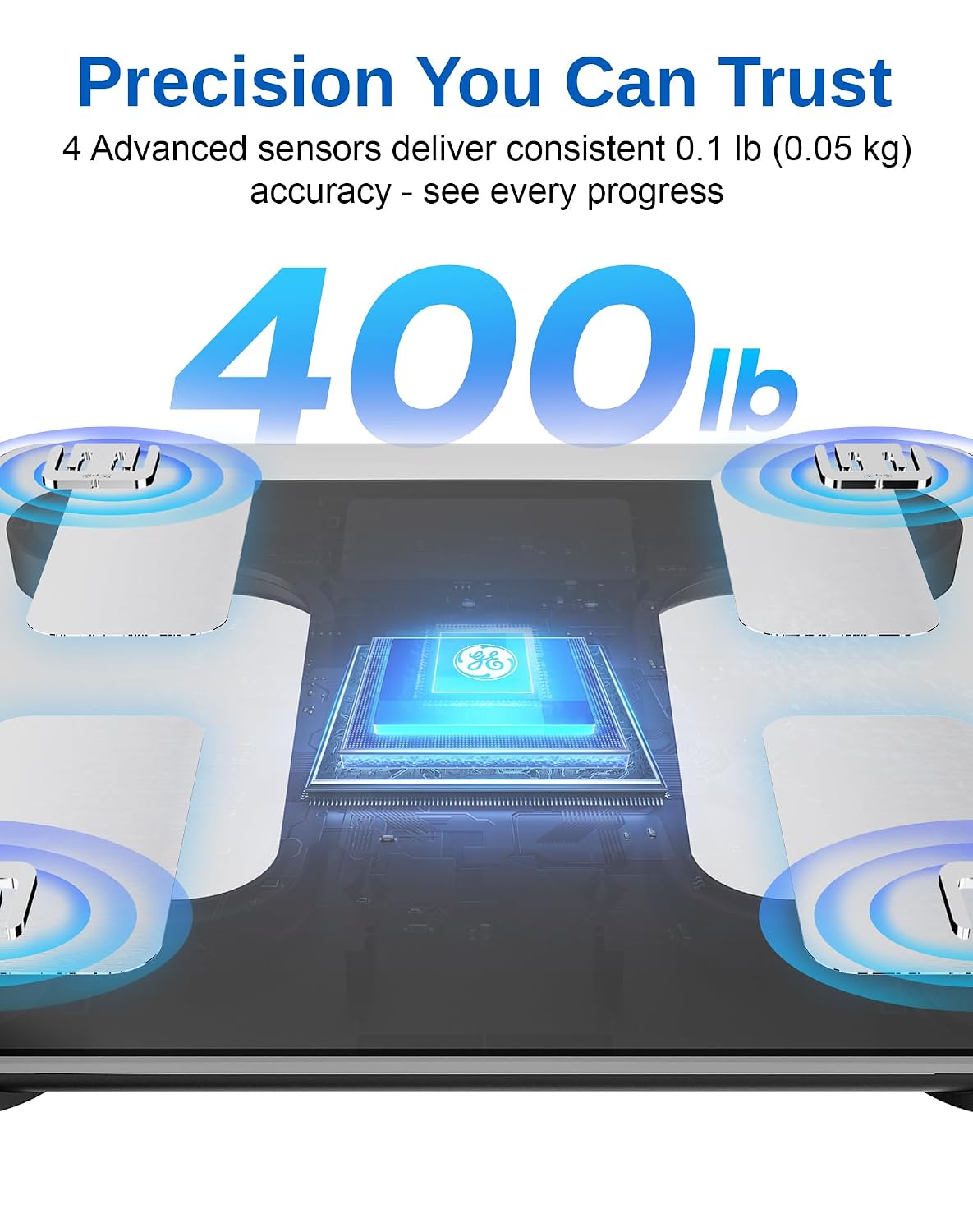 Smart Scale for Body Weight: BMI Body Fat, Digital Bluetooth Scale 400lb | 13 Body Composition Monitor Health