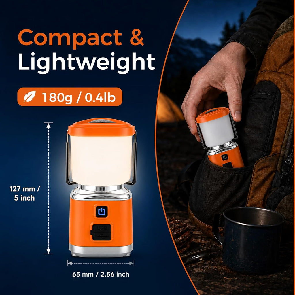 LED Camping Lantern, Rechargeable 3000mAh Battery Powered Camping Flashlight Lantern Light with 1500LM, 4 Modes