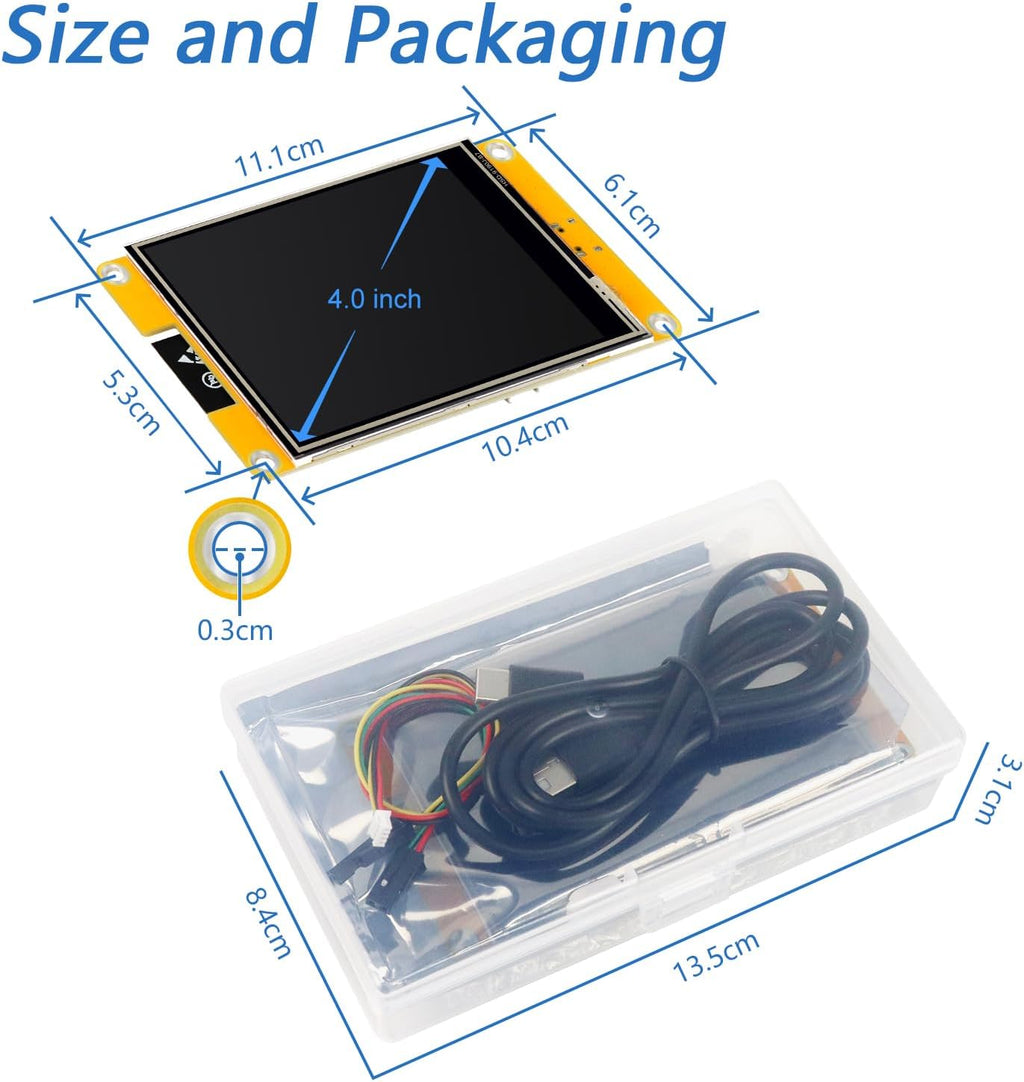 Freenove Bitcoin Miner Solo Lottery Miner, ESP32 CYD 4.0" Touch Display 320x480 Pixel TN Screen ST7796 Driver, Dual-core 32-bit 240 MHz Microcontroller WiFi+BT Programmable, Code Tutorial
