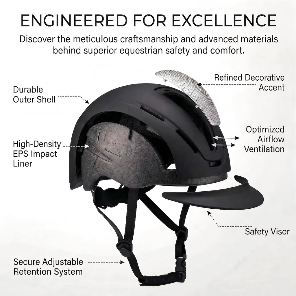 Kids Horse Riding Helmet Ventilated Adjustable 20.8-22.8" / 53-58cm