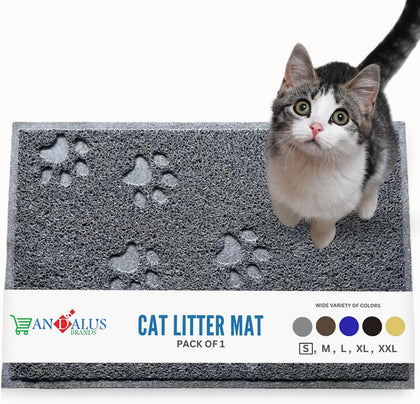 Andalus Small Cat Litter Mat, Pack of 1 - Waterproof, Non-Slip & Easy to Clean Cat Litter Box Mat for Extra Efficient