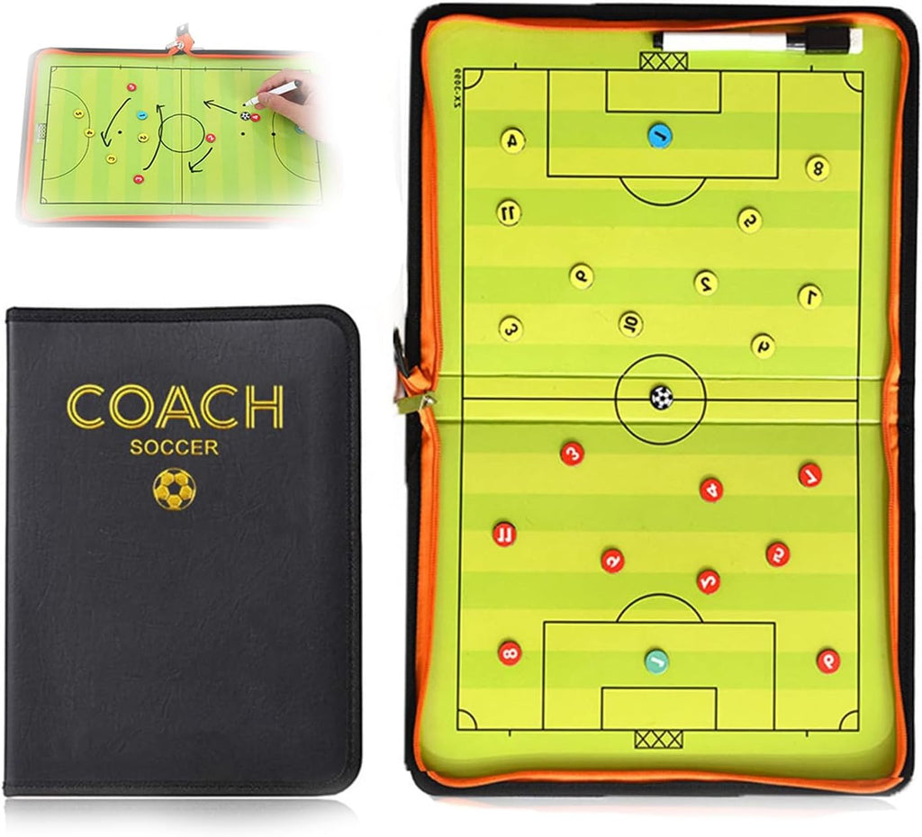 Soccer Coaching Board Soccer Coaches Clipboard Tactical Magnetic Board Kit,Portable Strategy Coaches Board with Dry