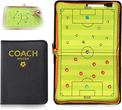 Soccer Coaching Board Soccer Coaches Clipboard Tactical Magnetic Board Kit,Portable Strategy Coaches Board with Dry