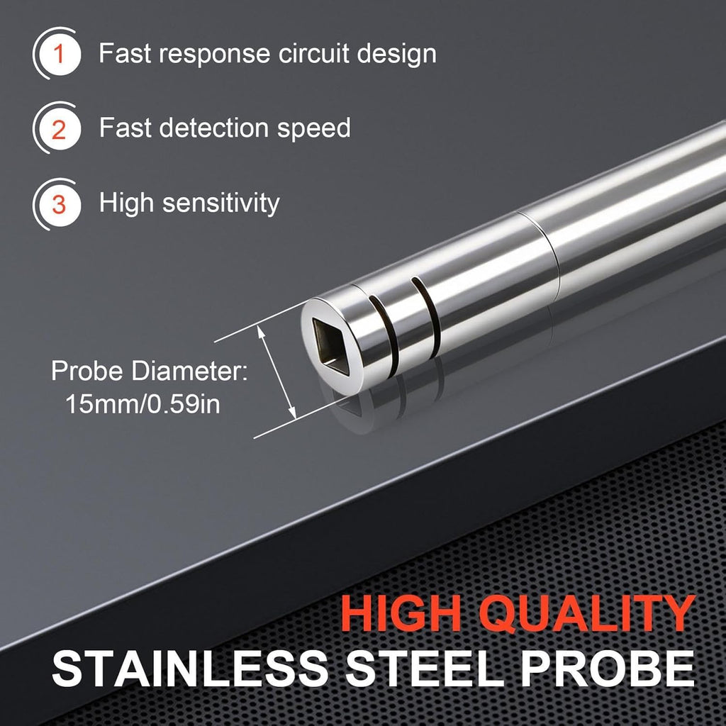 30m/98ft Water Level Meter, Water Level Indicator with 0.59" Diameter Probe