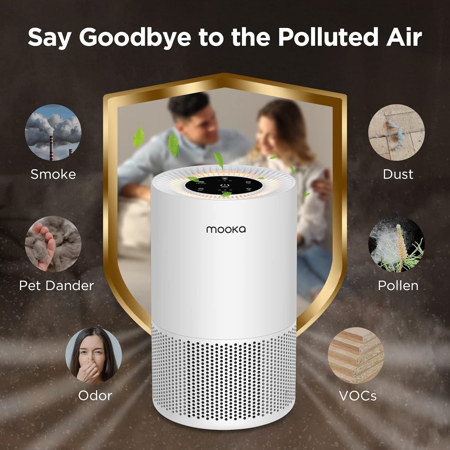 Air Purifiers for Home Large Rooms up to 1200ft², MOOKA H13 True HEPA Air Purifier for Bedroom Pets with