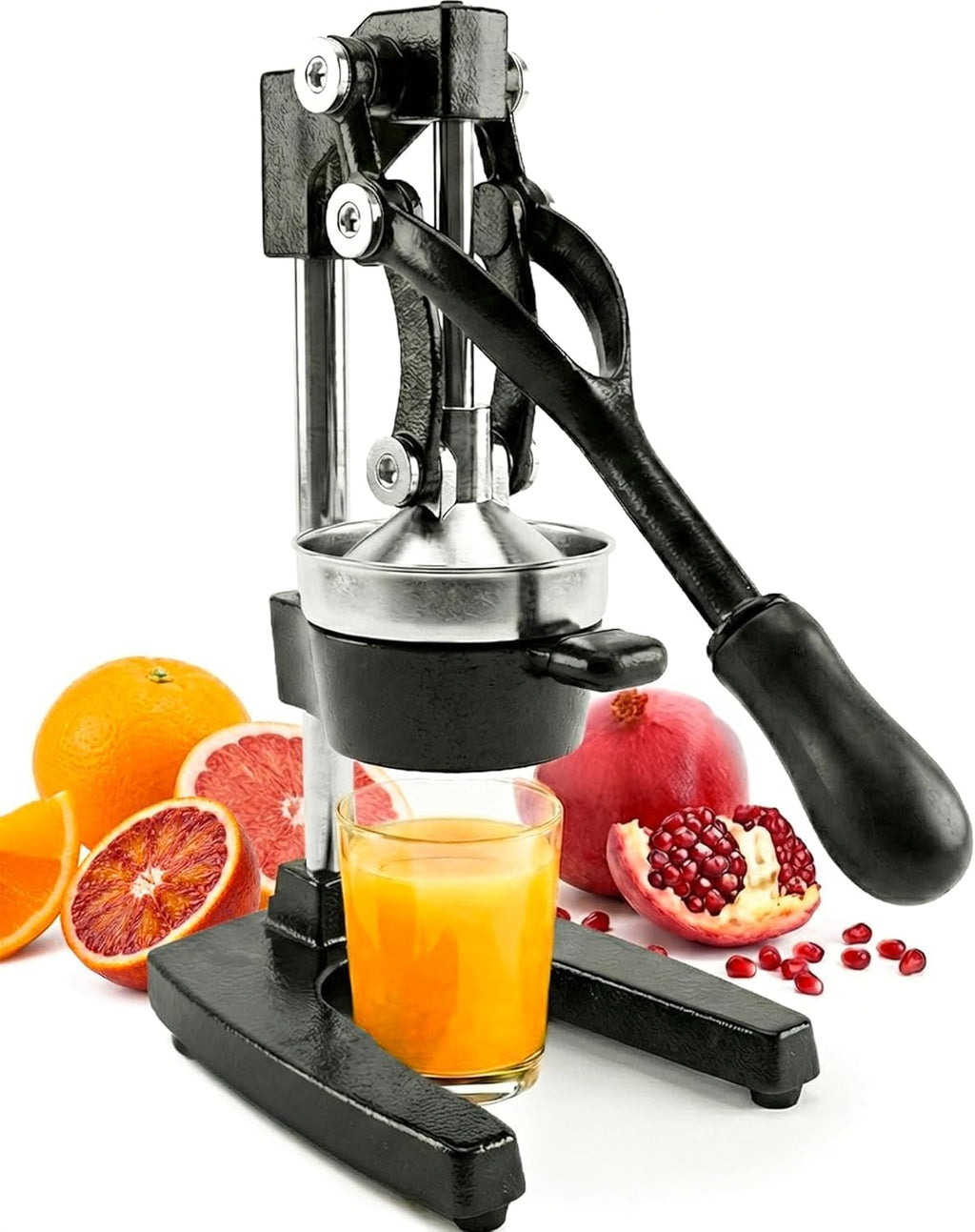 Ultra-Premium Cast Iron Juicer | Extra-Large, Heavy Duty, Commercial Grade, Stainless Steel Manual Hand Press Citrus