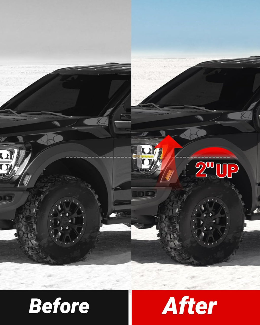 EVIL ENERGY 2" Leveling Lift Kit Compatible with Toyota Tundra 2WD/4WD 1999-2006, Sequoia 2WD/4WD 1999-2006, 2 inch Front Suspension Strut Spacers Black