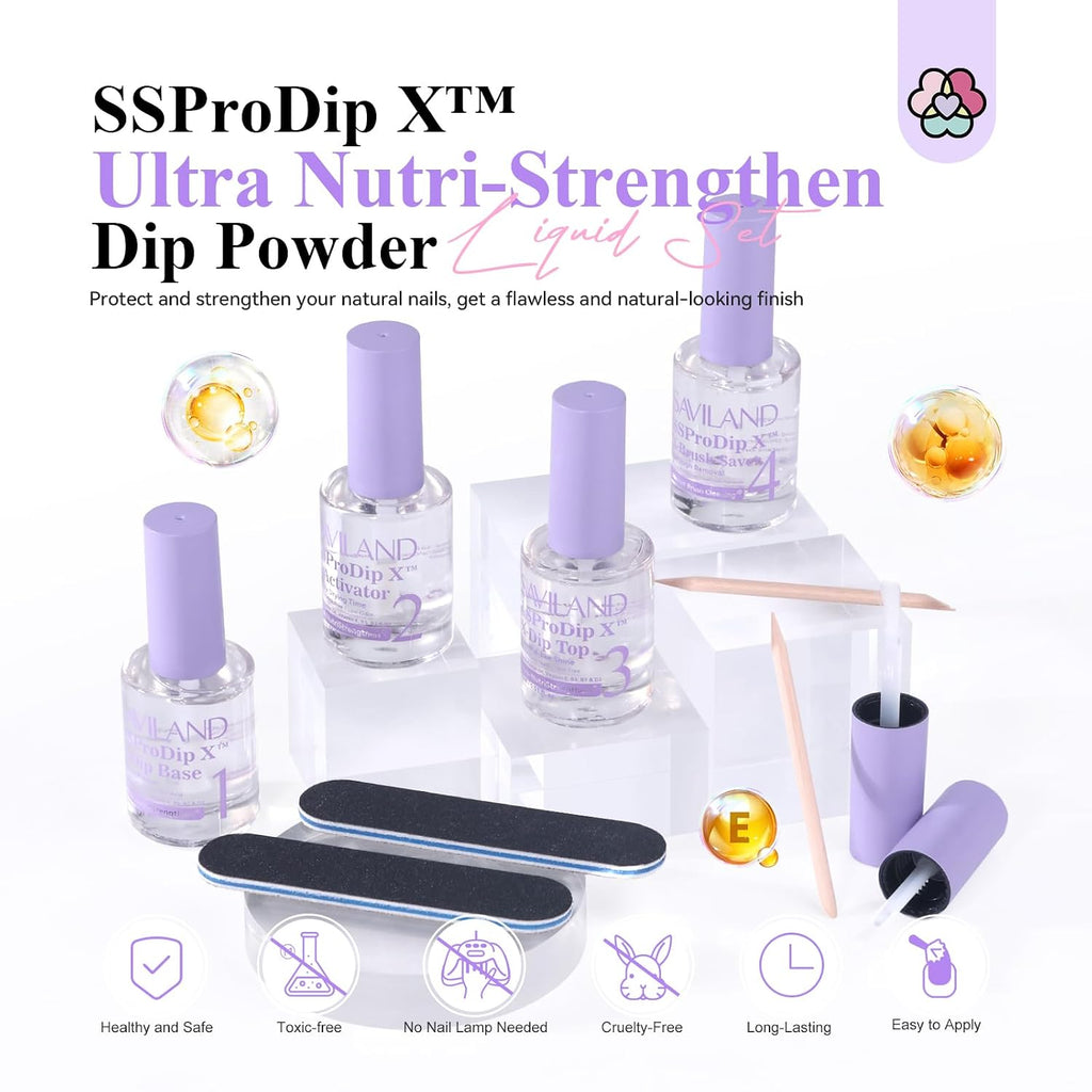 Dip Powder Liquid Set HEMA-free , No Curing Needed, 0.5 Fl.oz
