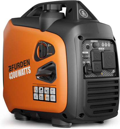 4300 Watts Portable Inverter Generator, Gas Generator for Outdoor Camping, Home Use, 30A RV Ready, 45 Lbs, EPA Compliant