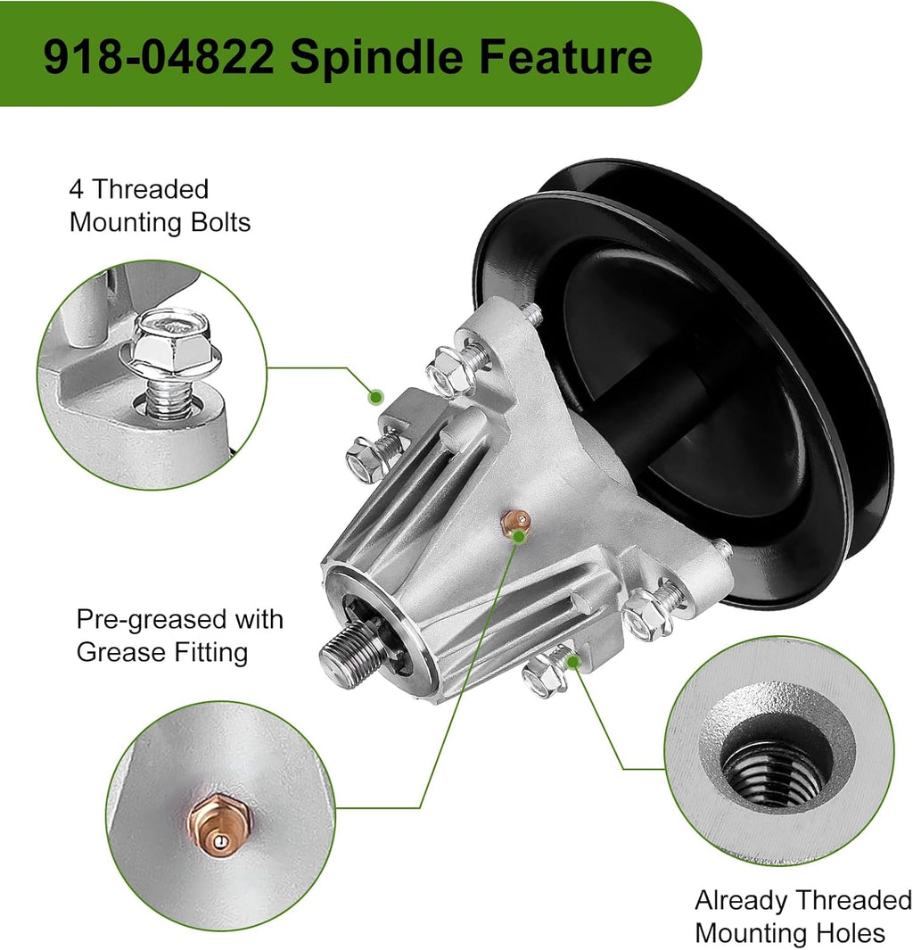 918-04822B Spindle Assembly Fits for Craftsman Cub Troy Bilt Pony Bronco 42" Mower Deck Tractor, Come with All