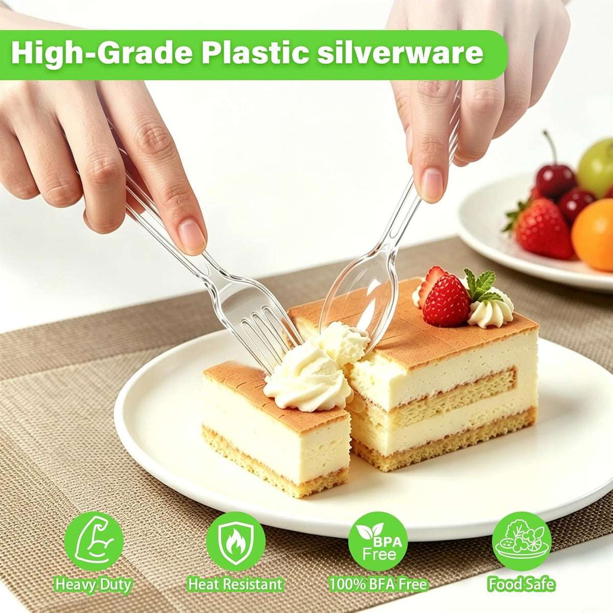 360 Count Extra Heavy Duty Clear Plastic Forks and Spoons