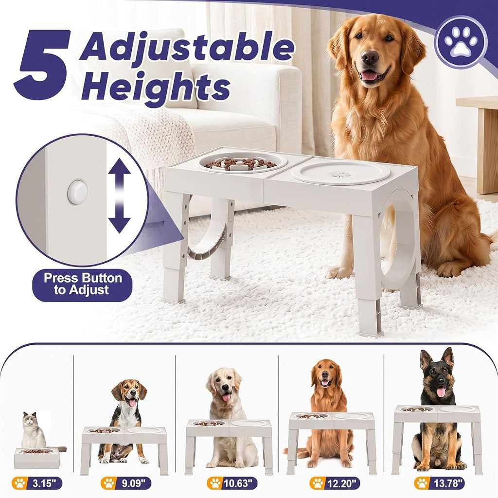 Elevated Dog Bowls Large Breed Raised Dogs Bowl Stand Large/Medium Sized Dog Slow Feeder Dogs Bowls Food Water Stands