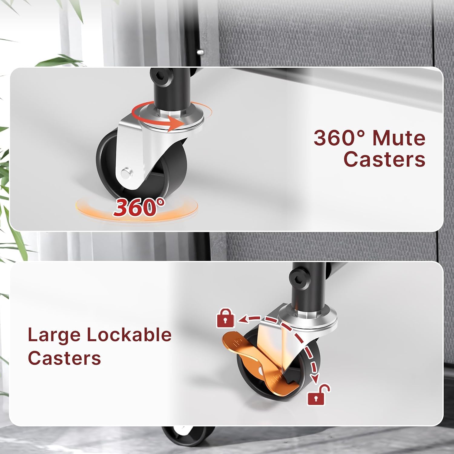 180L Laundry Sorter 3 Section with Lockable Wheels and Lid Black | 3 Large Separate Removable Bags | Heavy Duty