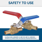 10-Pack GUOFIS 1/2-Inch PEX Crimp Full Port Ball Valve(VALVE003-10)
