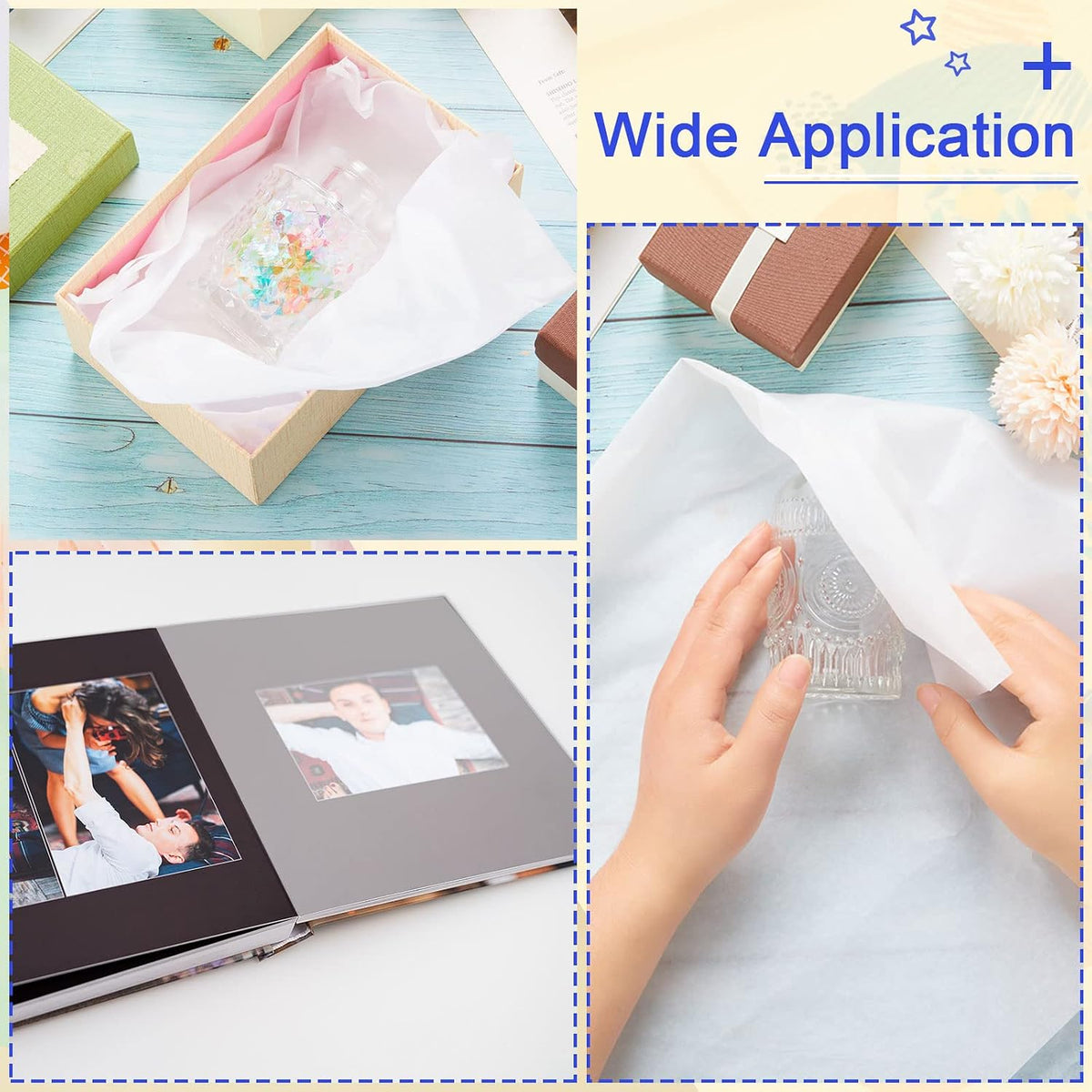 100 Sheets 20 x 30 Inch Acid Free Archival Tissue Paper White
