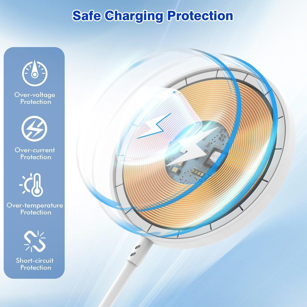 [Apple MFi Certified]Magnetic Wireless iPhone Charger Magsafe Charger,6FT 15W Fast Phone Charging Pad Wireless