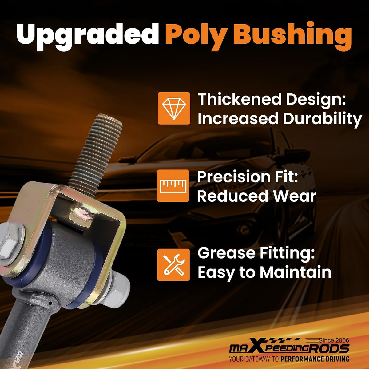maXpeedingrods 0-2” Sway Bar End Links for 1999-2019 Chevy/GMC 2500HD