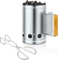 Charcoal Chimney Starter with Clamp Set, BBQ Grill Fire Starter