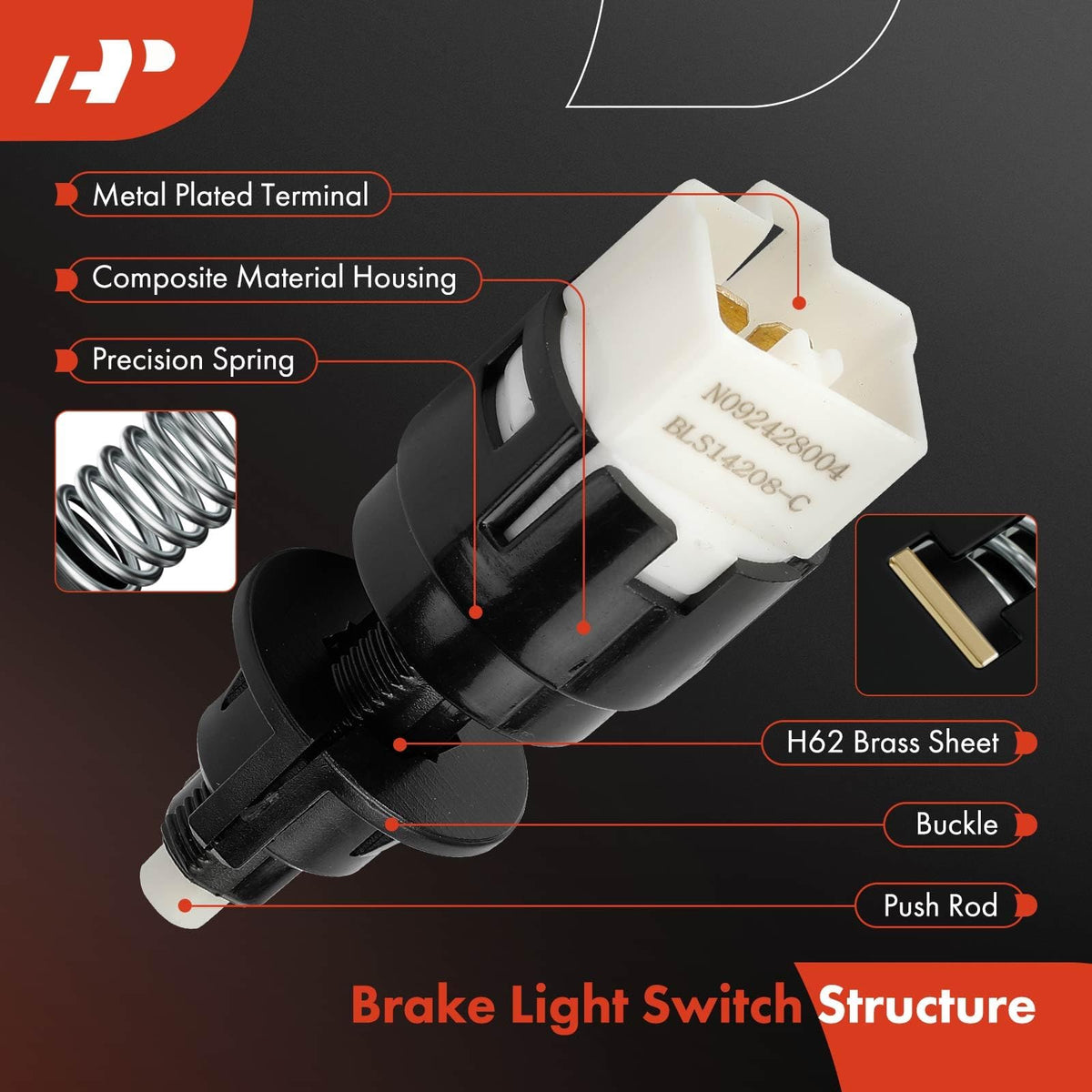 A-Premium Brake Light Switch Lamp Compatible with Mitsubishi
