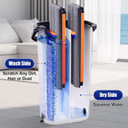 16" Flat Mop and Bucket Set with Wringer, Hands-Free