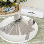 Soup Spoons, 12pcs Stainless Steel Spoons Heavy-Weight Round Spoon Flatware