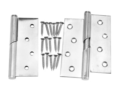 1 Pair 4"/100mm Stainless Steel Rising Butt Handed Lift Off Door Hinge (Right)