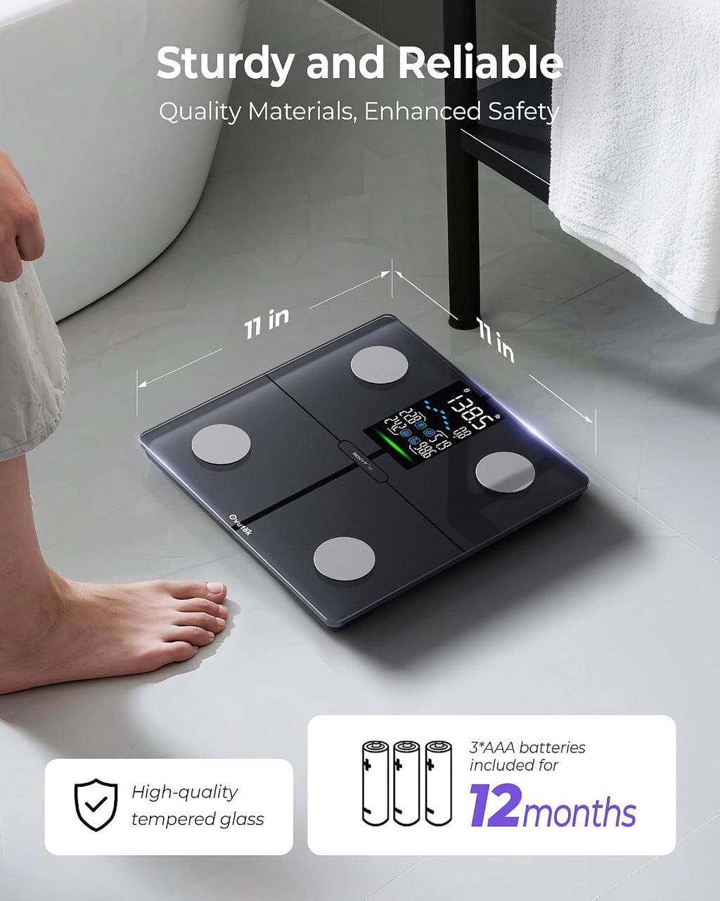Smart Scale for Body Weight, Professional Bathroom Digital Scale with BMI, Body Fat, Muscle Mass, Most Accurate to