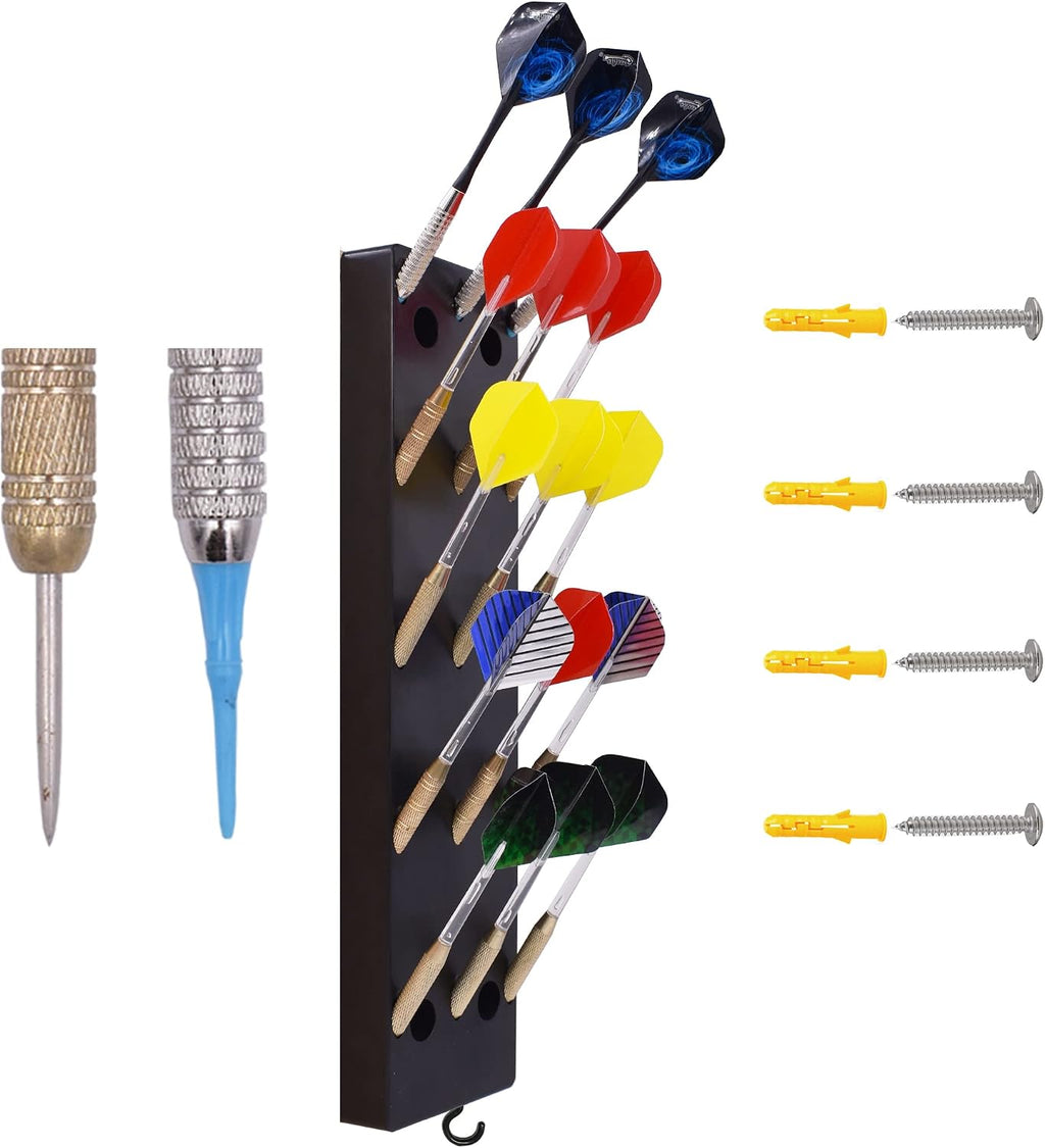 Dart Holder Wall Mount/Stand/Caddy/Display Rack Storage -Plastic -Hold 15 Steel or Soft Tip Darts W Screws -No Darts