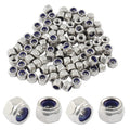 Hordion 100Pcs M3-0.5mm Nylon Lock Nut Stainless Steel Nylon Insert Locknut