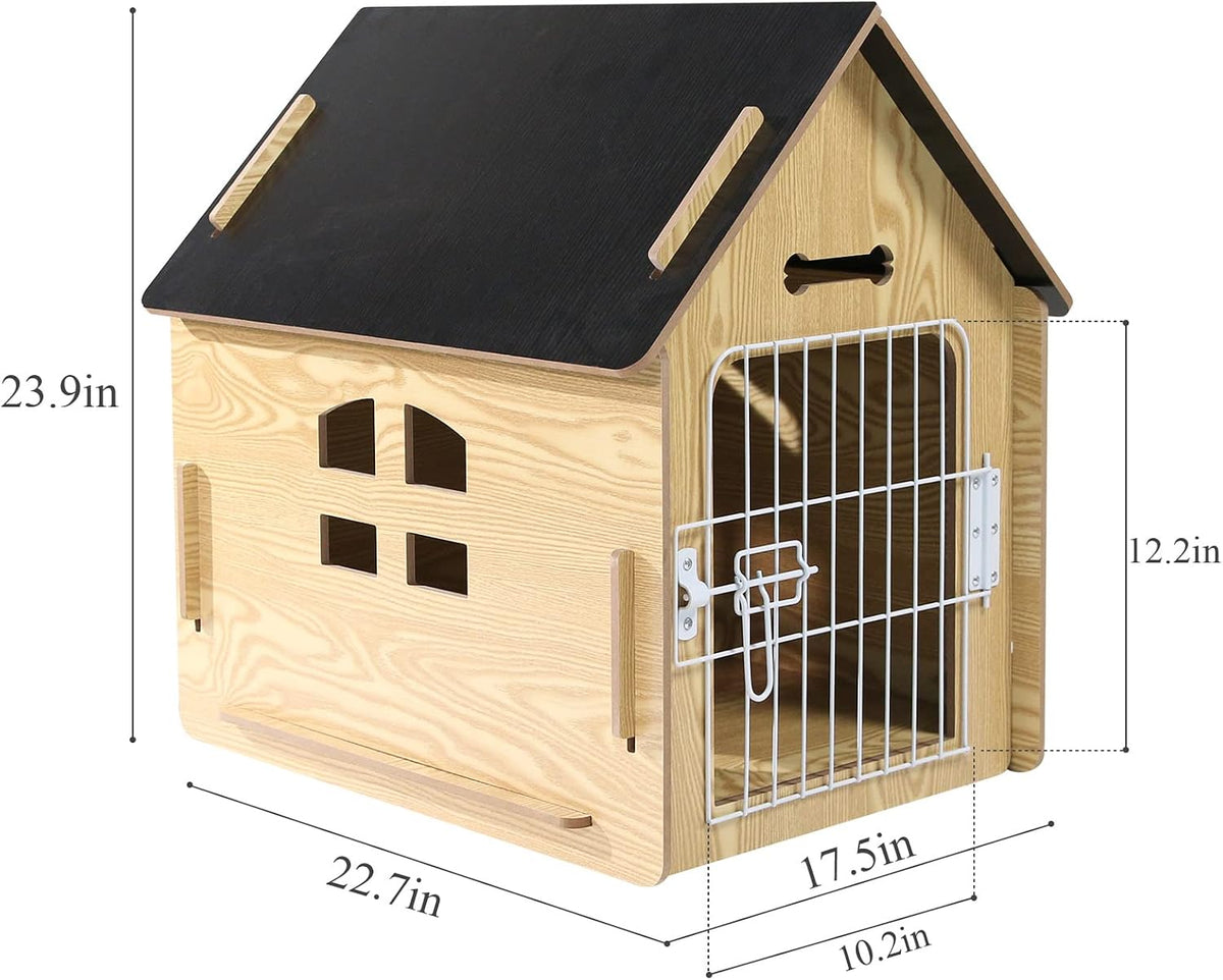 RYpetmia Indoor Dog House for Small Dogs & Cats, Wooden Pet House