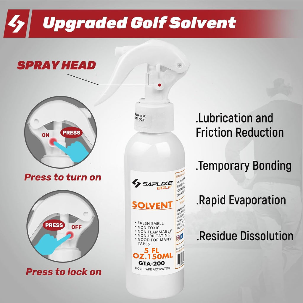 Golf Grip Repair Kit – Includes 5oz Golf Grip Solvent, 15 Golf Grip Tape,Retractable Hook Blade and Rubber Vise Clamp