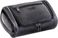 Mens Toiletry Bag,Compact Dopp Kit for Men Travel, PU Leather Shaving Kit, Water-Resistant Minimalist Organizer with