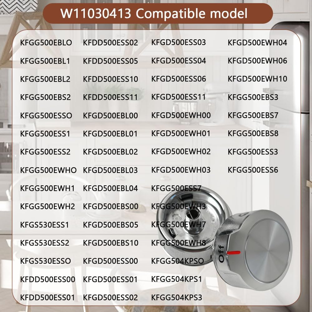 Stove Control Knob Replacement for W11030413 W10643306 W10786063
