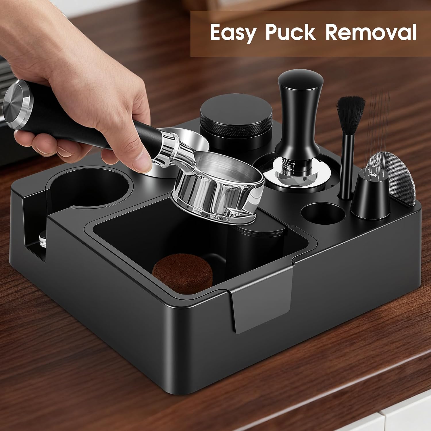 54mm Espresso Accessories Kit, Tamping Station, Knock Box, Tamper