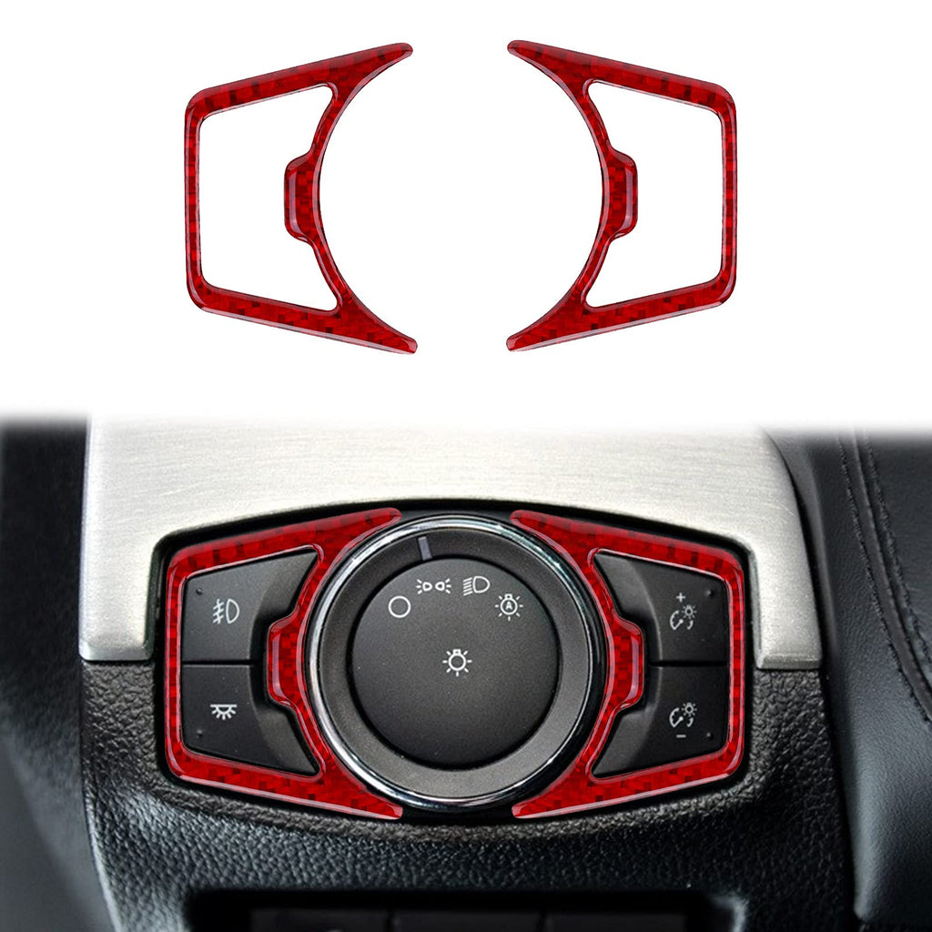 nuoozy Red Headlight Switch Frame Cover Trim Compatible with Ford Explorer