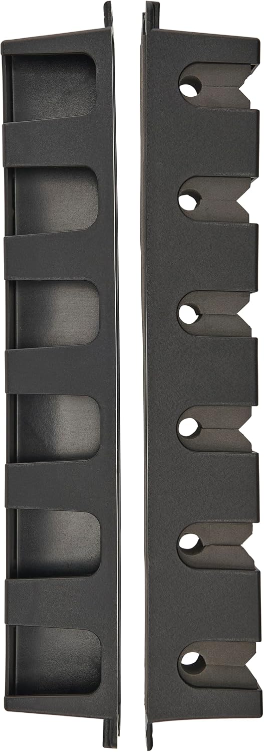 Vertical Fishing Rod Rack, Stores 6 Rods, Black, Soft Foam Grip Pads Protect Rod Finishes, Durable Construction, Easy