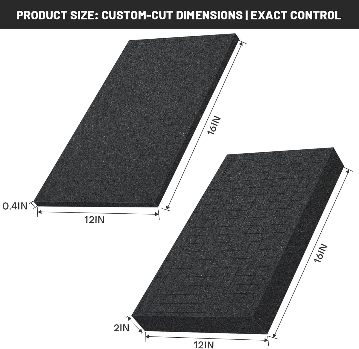 Dual-Thickness Case Foam Insert Kit 8PCS (4PCS 16x12x2" + 4PCS 16x12x0.4") - Pick and Pluck Protective Layer for Tool