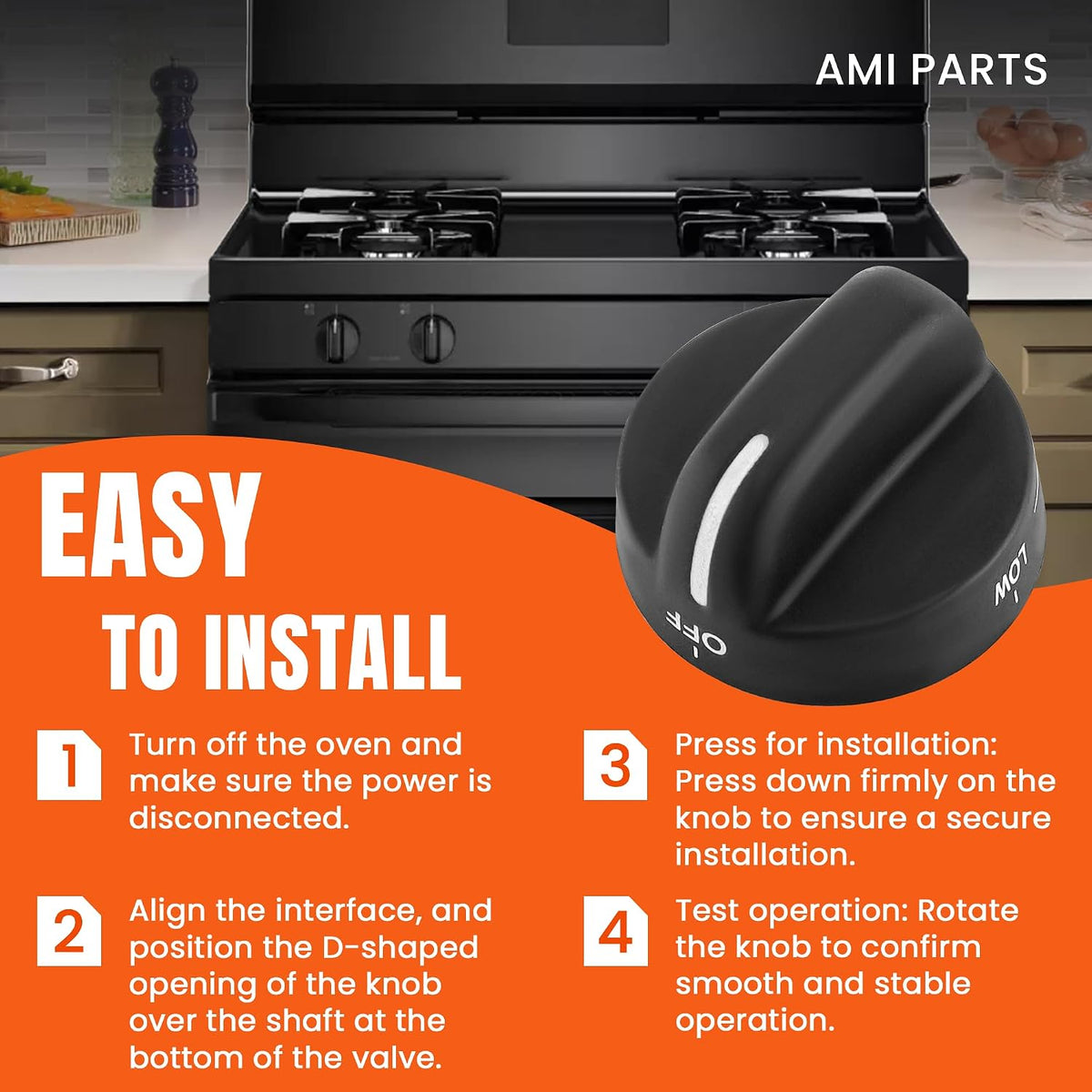 AMI PARTS 8273103 Gas Range Stove Knobs Fit for Whirlpool Stove Knobs