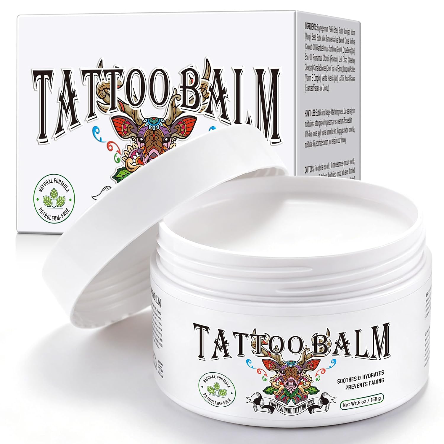 Tattoo Aftercare Balm 5oz – Moisturizing Cream with Plant-Based Vegan Formula