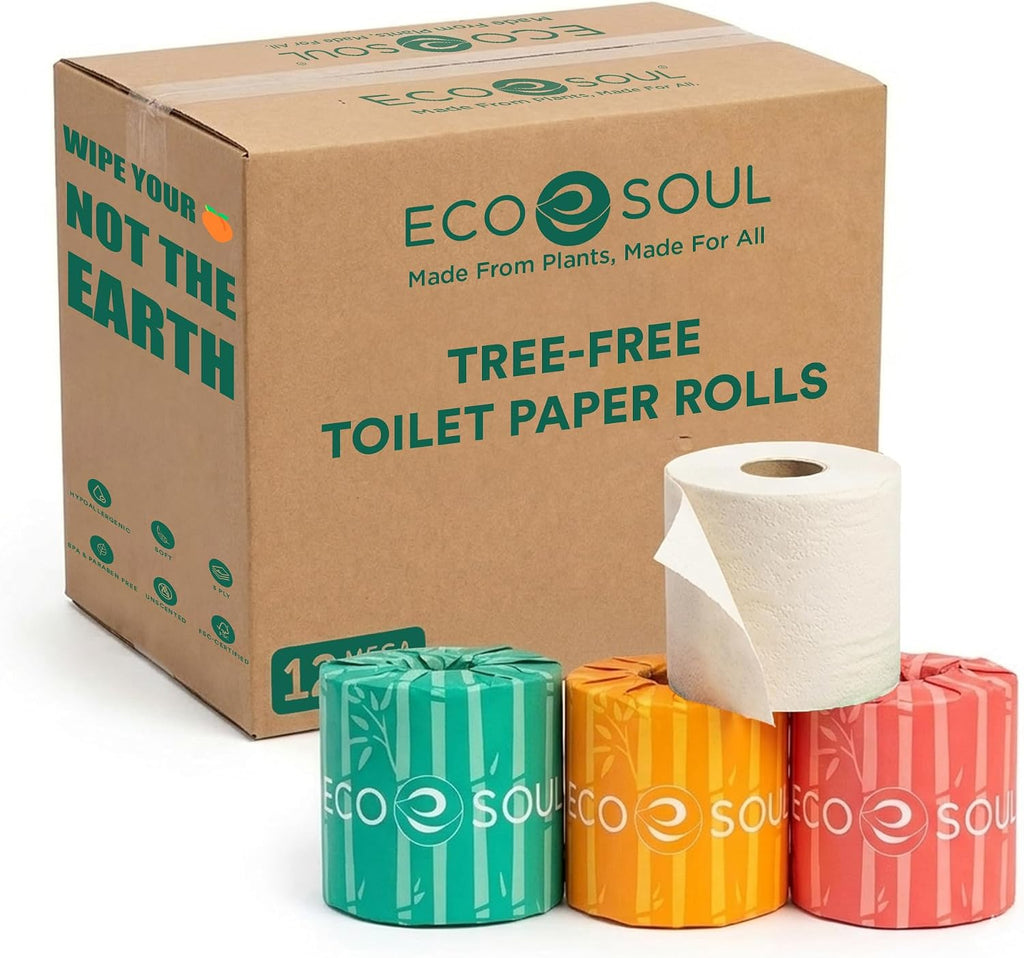 3 Ply Bamboo Toilet Paper, 12 Mega Rolls, 300 Sheets Each