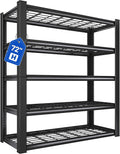 72" H Garage Shelving, 3010LBS Heavy Duty Storage Shelves, Tool-Free Adjustable Industrial Organizer Shelf for Garage