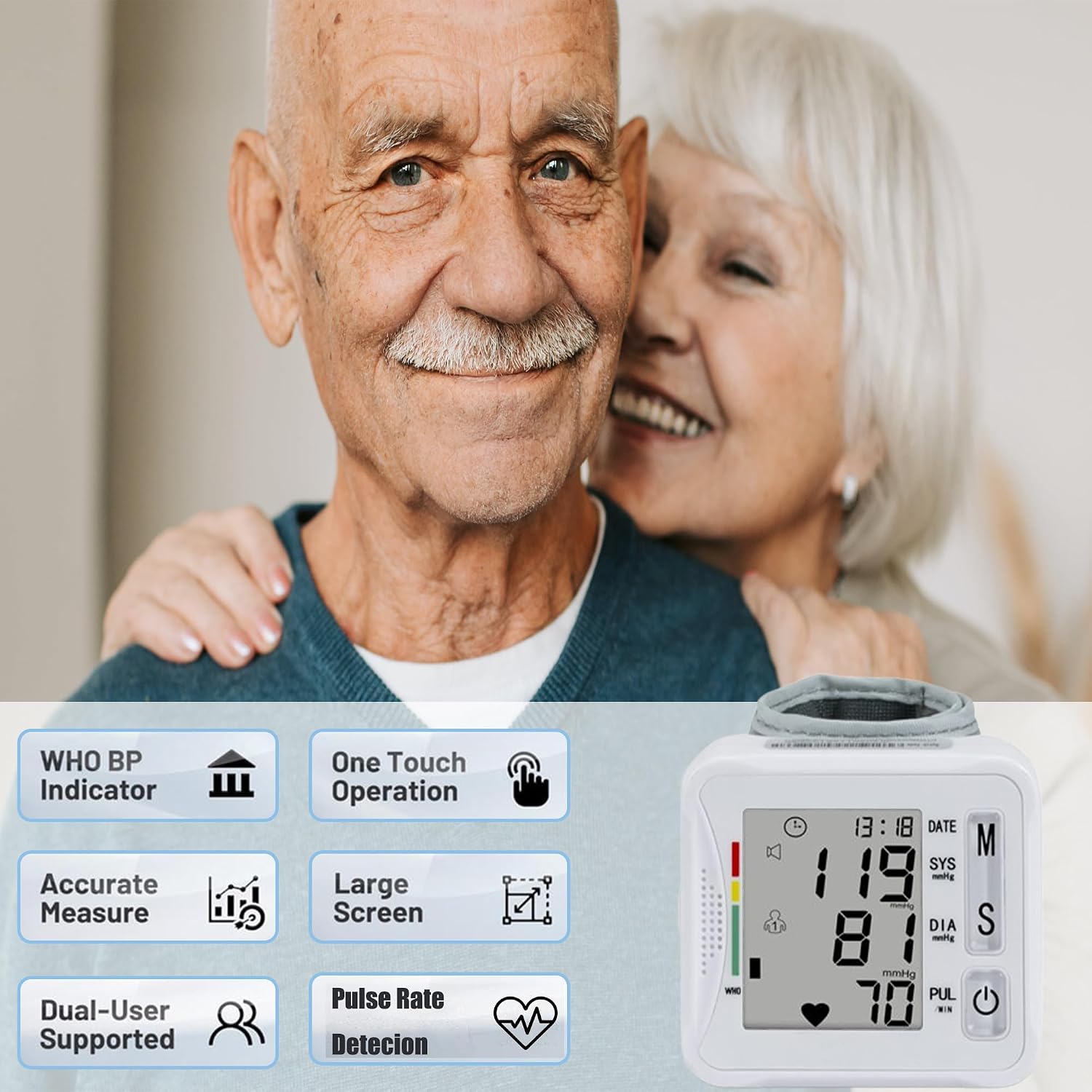 Wrist Blood Pressure Monitor with Carrying Case