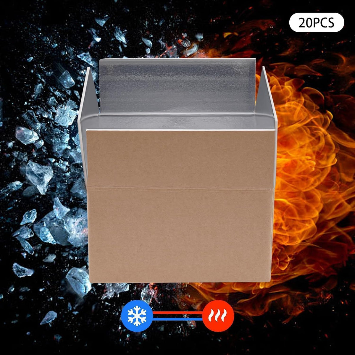 Insulated shipping box for 20 units, 12 x 10 x 8 inches