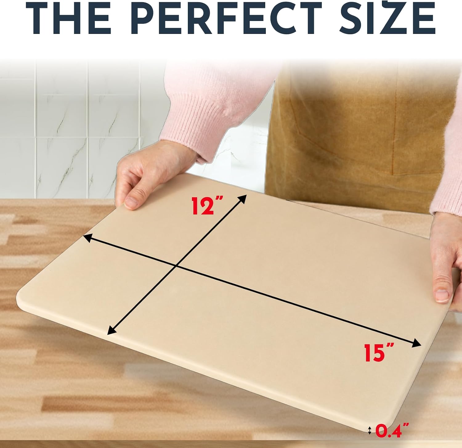 Large Pizza Stone for Oven and Grill – 15 x 12 inch Rectangular Pizza Stone