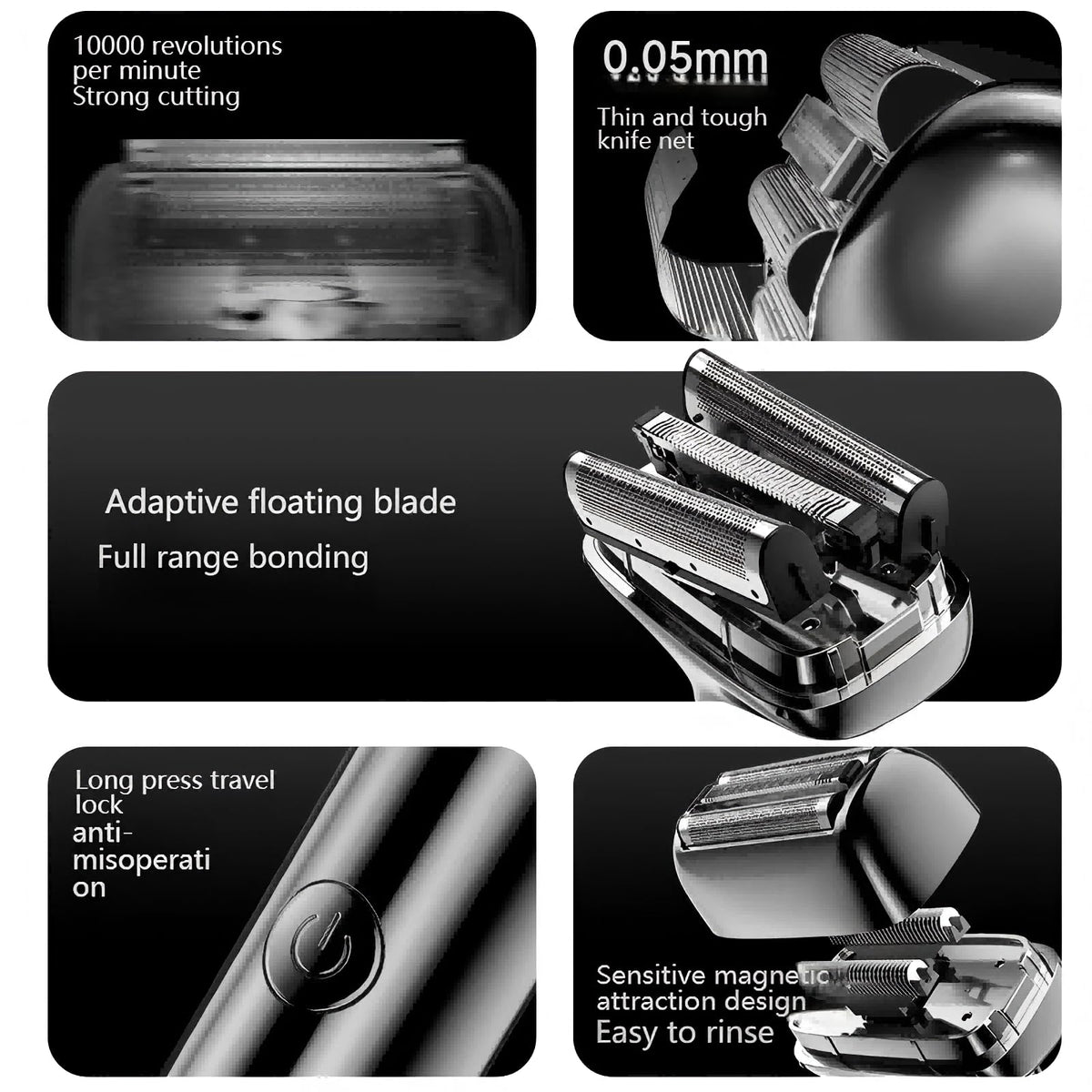 Magnetic Rotary Electric Shaver for Men with Digital Display