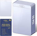 50Pcs Semi Rigid Card Holder, Semi Rigid Card Sleeves 1/2 Lip Semi-Rigid Tall Card Holders Trading Card Sleeve for