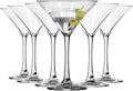Entertaining Essentials Martini Glasses Set of 6, Tall, Slender, Triangular-Shaped Cocktail Glasses, Classic Martini