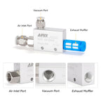 1/8" Vacuum Generator CV-05HS, Pneumatic Ejector with Silencer